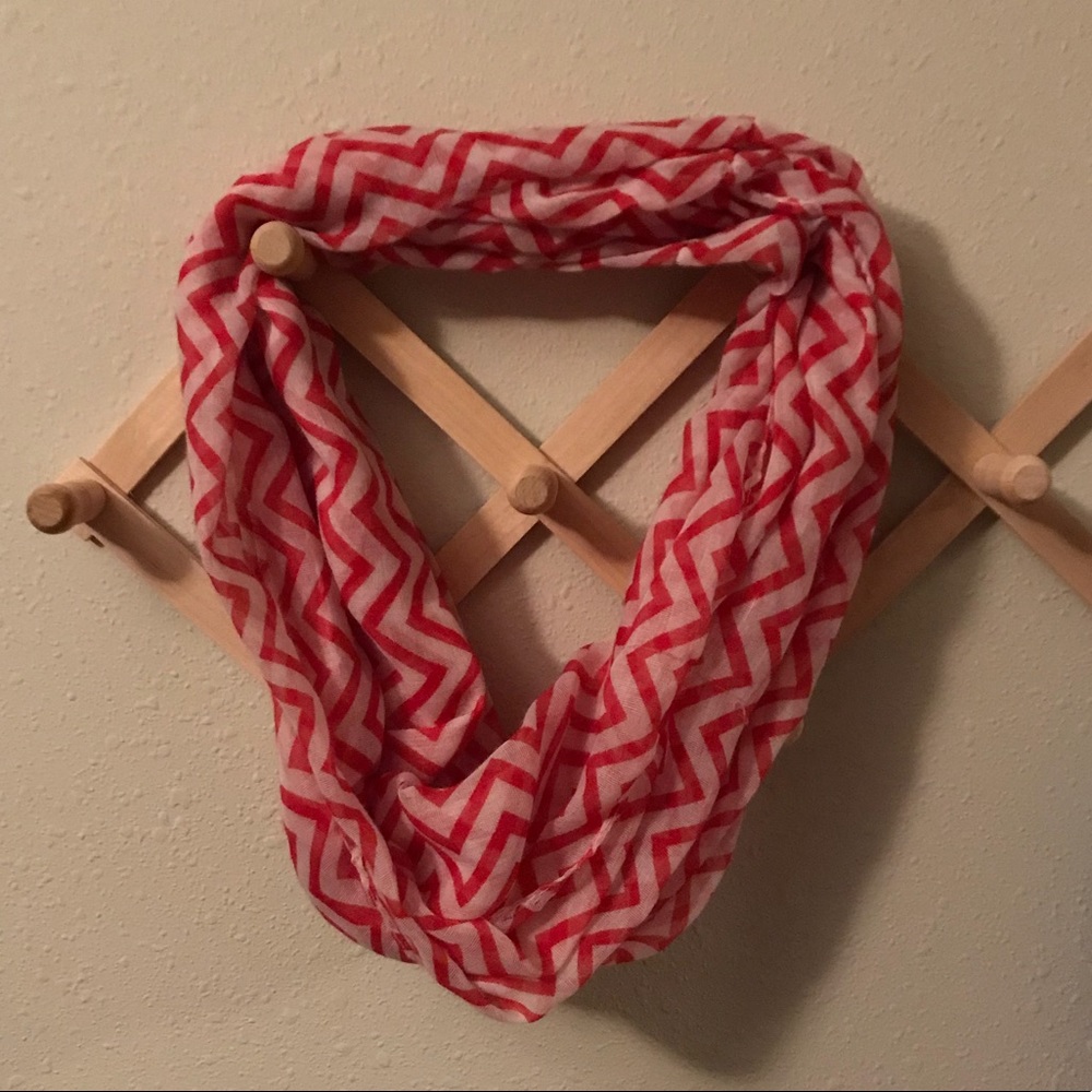 Red Chevron Infinity Scarf